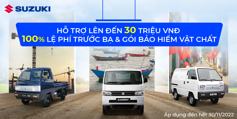 Suzuki Việt Nam ưu đãi 100% phí trước bạ cho tất cả các dòng xe thương mại .