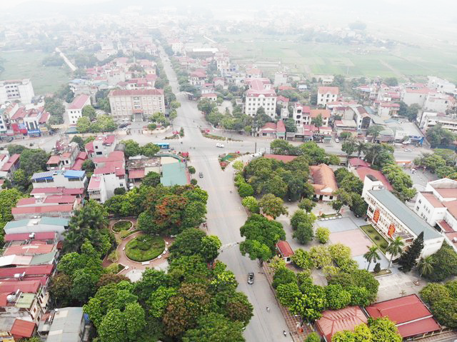 một g&oacute;c huyện S&oacute;c Sơn, H&agrave; Nội nh&igrave;n từ tr&ecirc;n cao