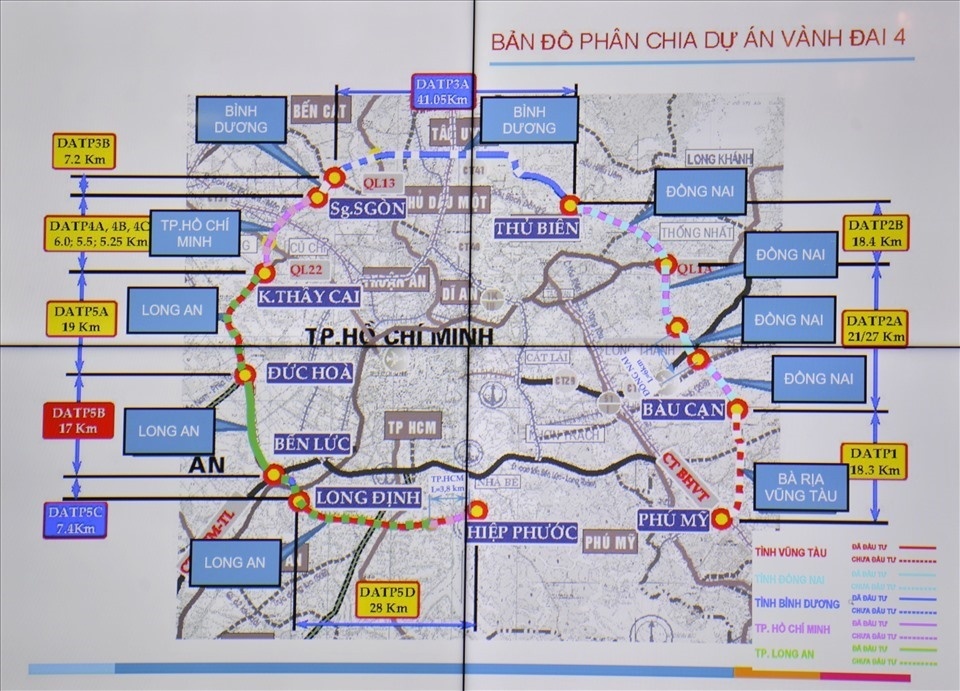 Hướng tuyến đường V&agrave;nh đai 4 TP.HCM