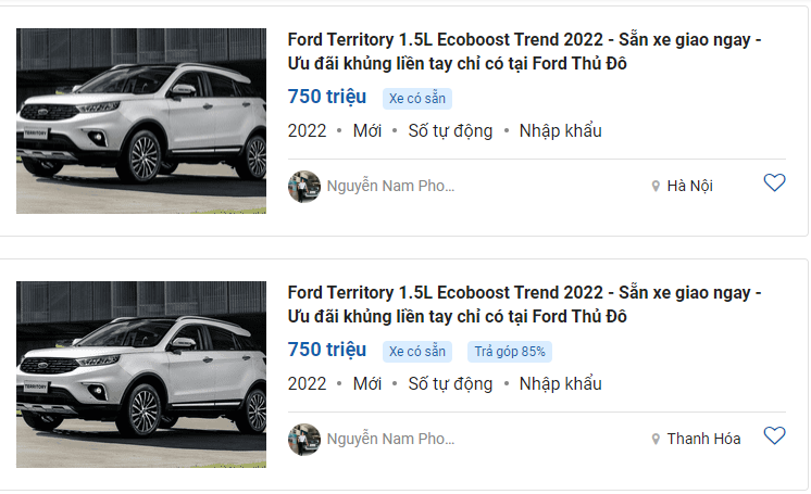 C&aacute;c đại l&yacute; ch&agrave;o b&aacute;n&nbsp;Ford Territory Trend 2022&nbsp;với gi&aacute; 750 - 792 triệu đồng k&egrave;m nhiều chế độ "đ&atilde;i ngộ" hấp dẫn 1