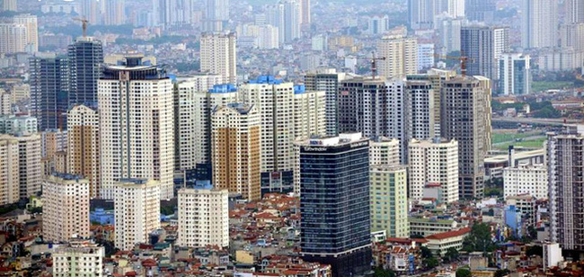 H&igrave;nh ảnh c&aacute;c to&agrave;n chung cư san s&aacute;t nhau tại H&agrave; Nội