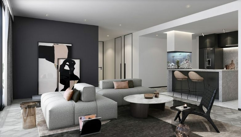 Nội thất phòng khách căn hộ Narra Residences