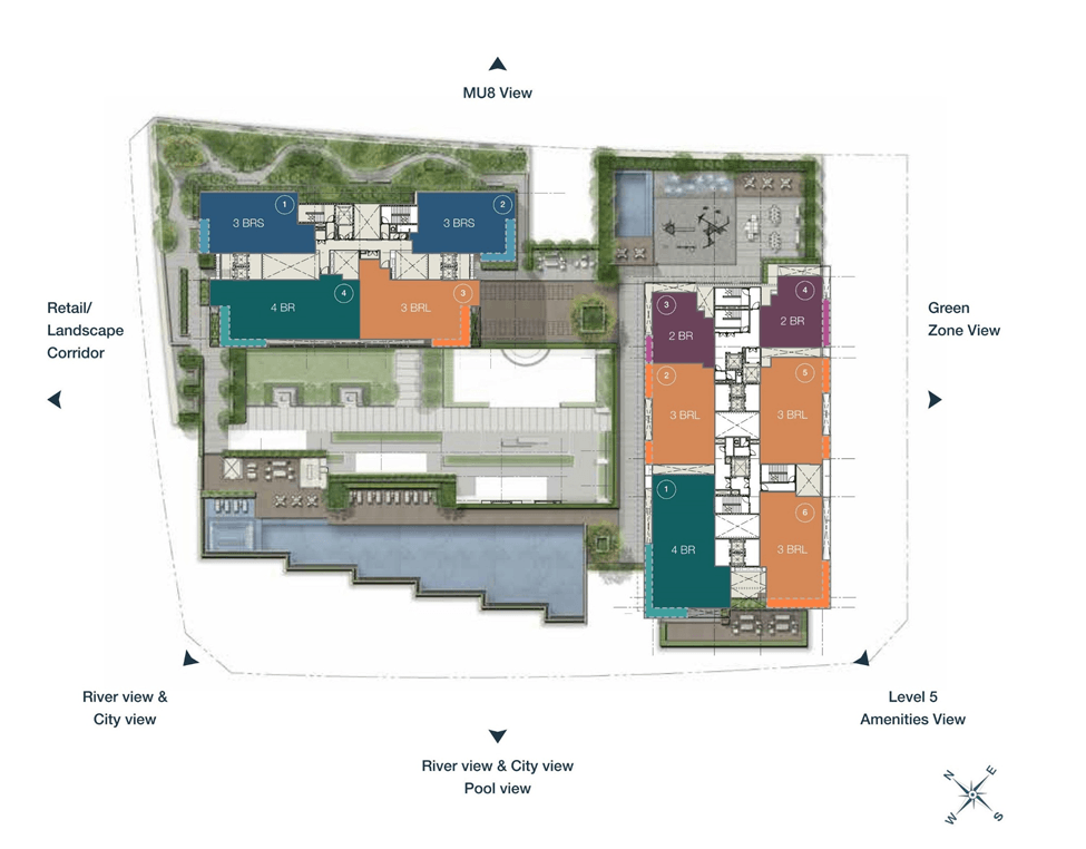 Mặt bằng tầng 5 tòa Cove Empire City