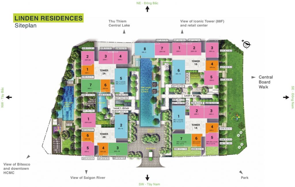 Mặt bằng tầng điển hình tòa Linden Residences dự án Empire City