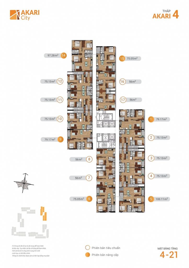 mặt bằng t&acirc;̀ng 4-21 block AK4