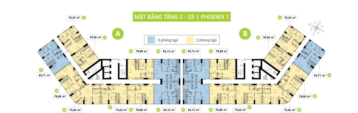Mặt bằng tầng 3-33 (Phoenix 1)