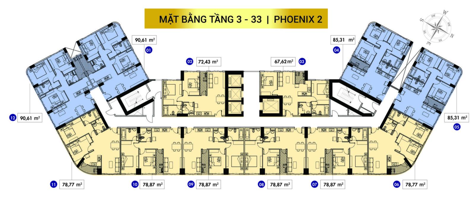 Mặt bằng tầng 3-33 (Phoenix 2)