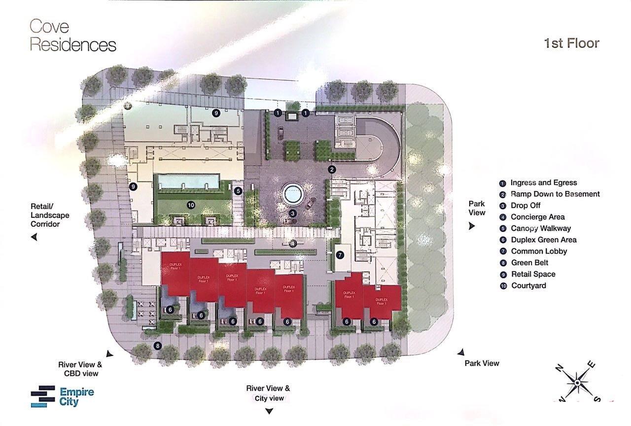 Mặt bằng tầng 1 Cove Residence