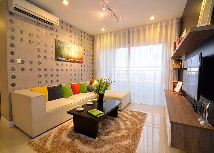 phòng khách Sunrise City phong cách trẻ trung
