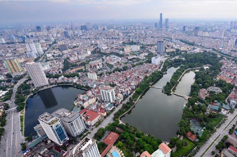 Một g&oacute;c TP. H&agrave; Nội nh&igrave;n từ tr&ecirc;n cao