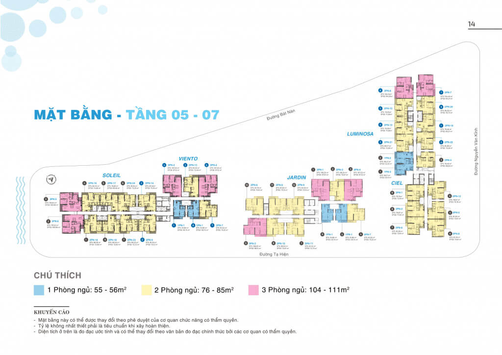 Mặt bằng tầng 5-7
