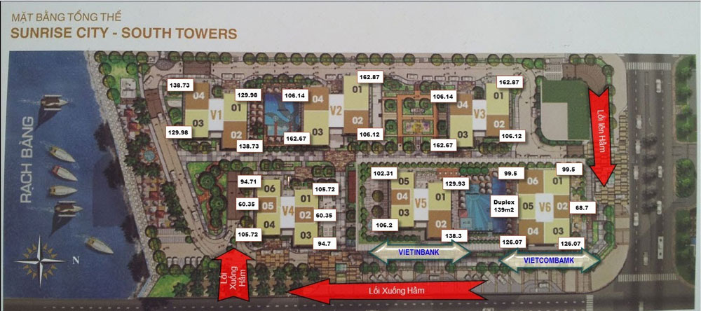 Mặt bằng tổng thể Sunrise City khu South Tower