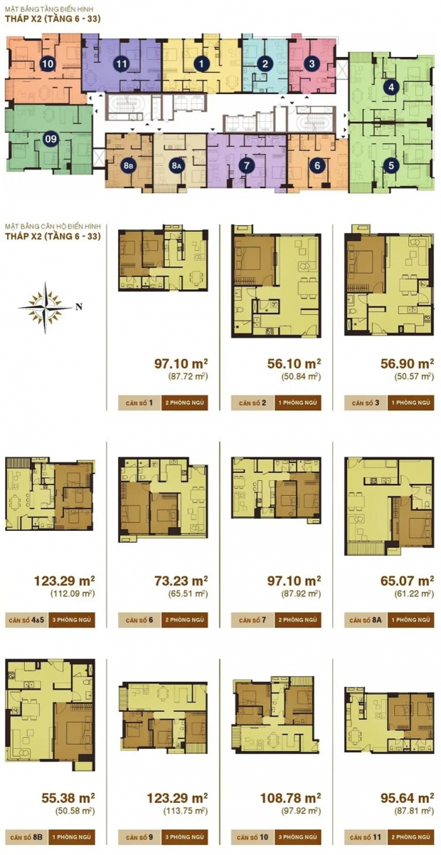 mặt bằng tháp x2