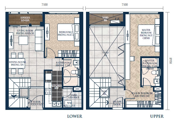 căn hộ th&ocirc;ng tầng tr&ecirc;n cao