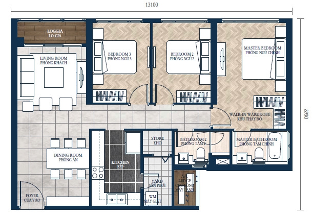 Căn hộ 3PN song lập tạo kh&ocirc;ng gian ri&ecirc;ng tư