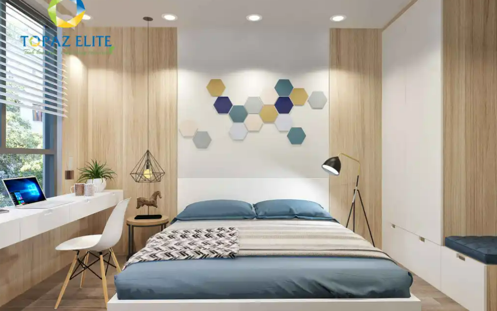 Một phòng ngủ khác với bảng màu trẻ trung, năng động hơn