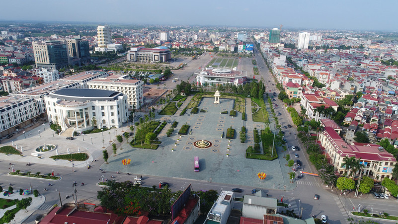 Một góc TP. Bắc Giang nhìn từ trên cao