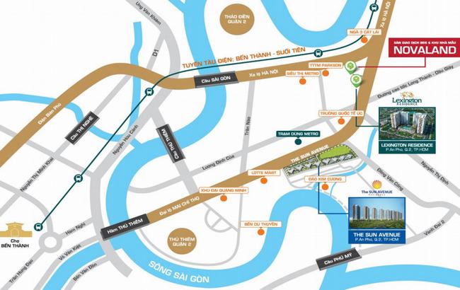 Vị trí chung cư The Sun Avenue Quận 2