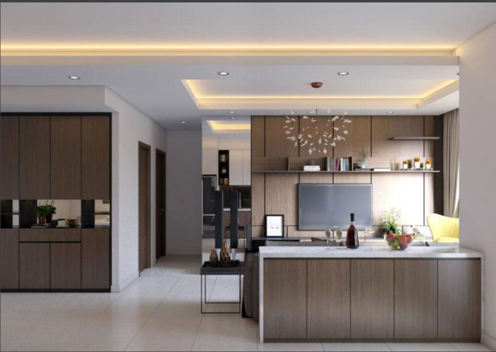 Kh&ocirc;ng gian ph&ograve;ng bếp ăn - Nh&agrave; biệt thự hiện đại 2 tầng 110m2