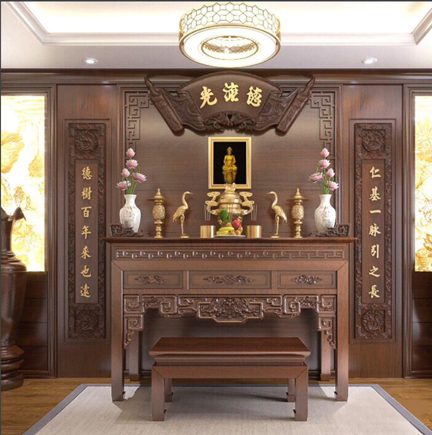 Kh&ocirc;ng gian ph&ograve;ng thờ - Nh&agrave; biệt thự hiện đại 2 tầng 110m2