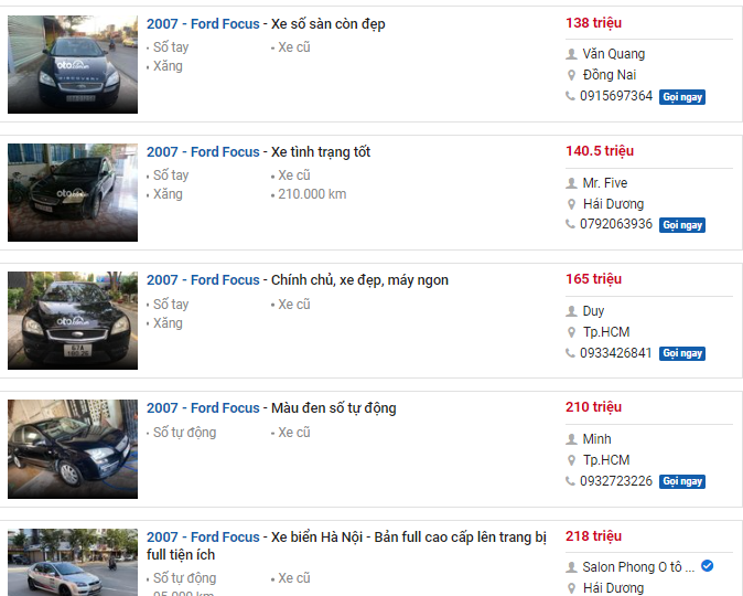 Ford Focus 2007 đang được chủ nhân chào bán quanh mốc 135 - 218 triệu đồng 1