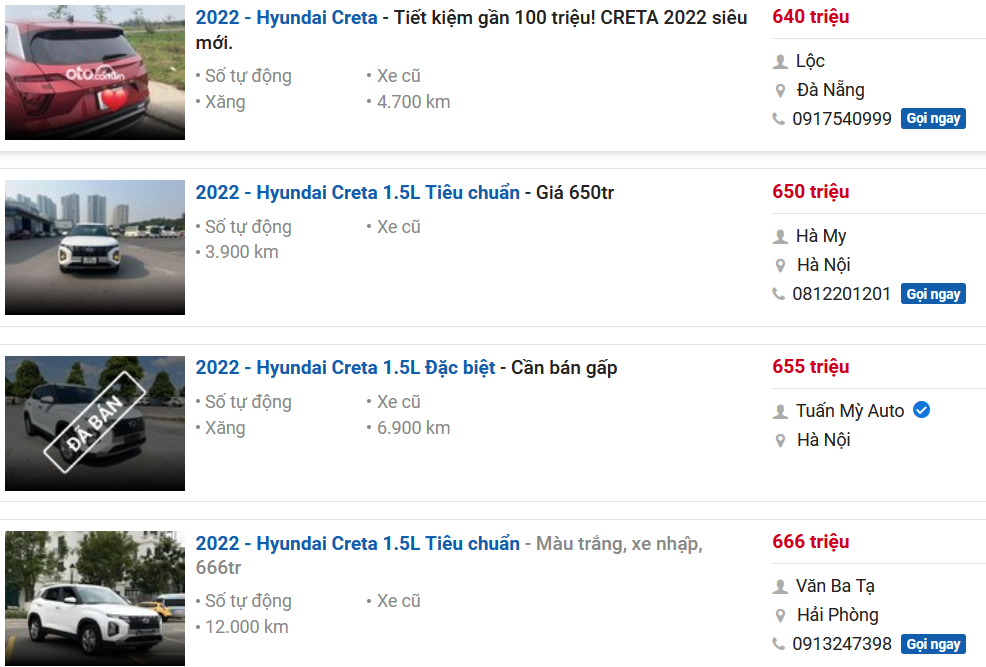 giá xe Hyundai Creta 2022