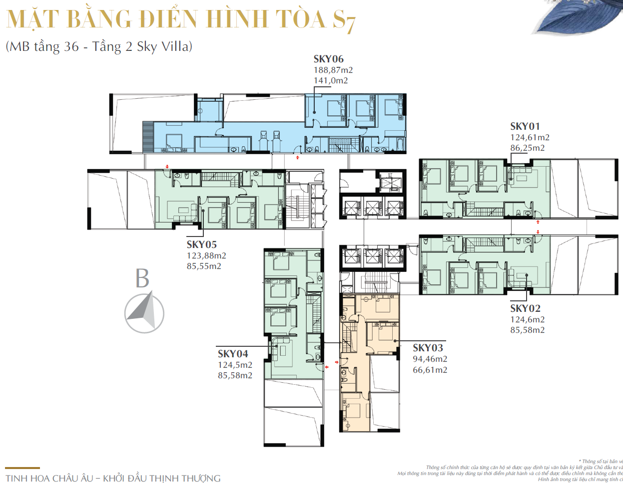 Mặt bằng tầng 36 - Tầng 2 Sky Villa