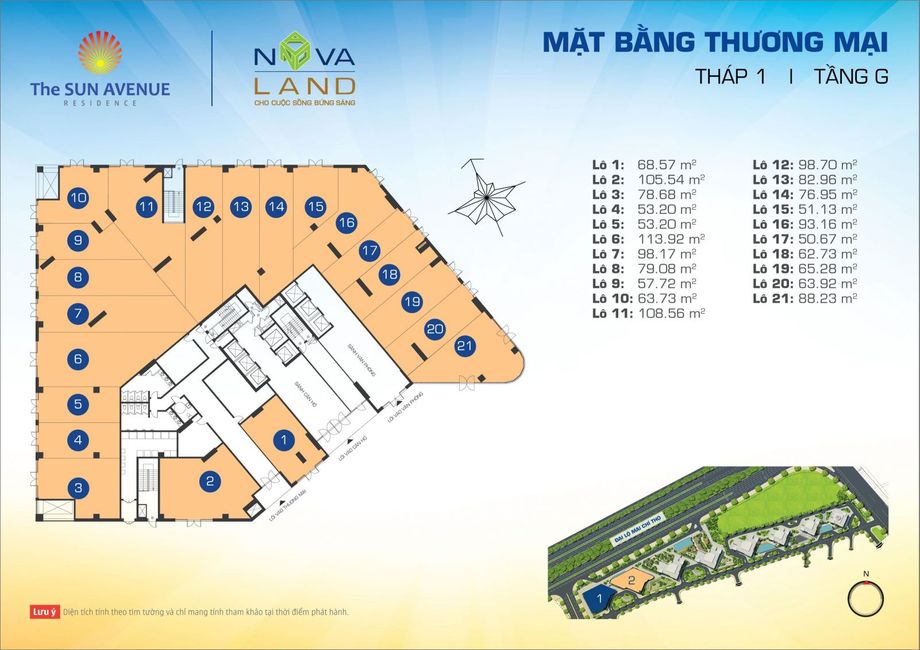 Mặt bằng Shophouse tầng trệt Tháp SAV1