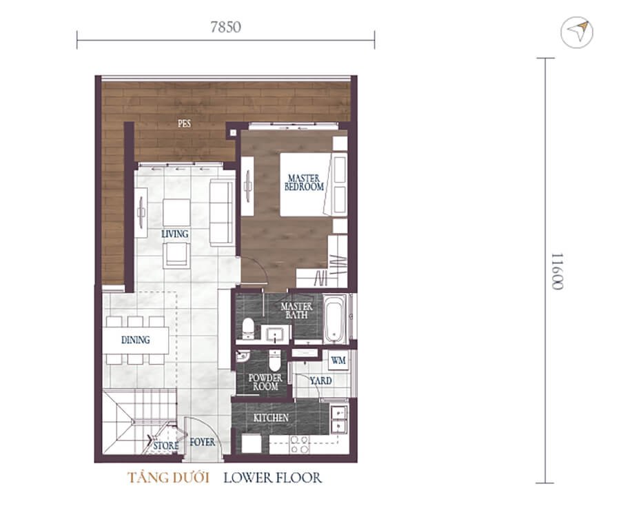 mặt bằng căn hộ 133m2 dự án feliz en vista