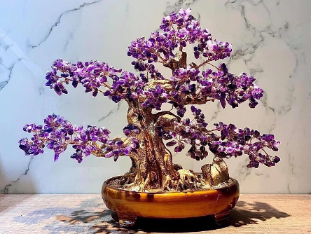 C&acirc;y t&agrave;i lộc bonsai đ&aacute; thạch anh t&iacute;m