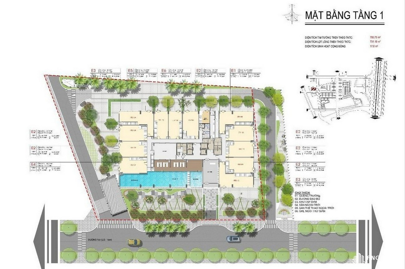 Mặt bằng tầng 1 khu Eastmark 2 dự &aacute;n MT Eastmark City Quận 9