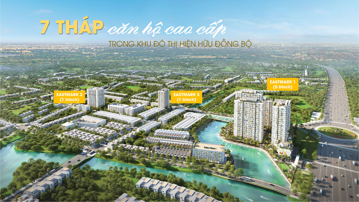 Vị tr&iacute; c&aacute;c ph&acirc;n khu Eastmark 1,  Eastmark 2, Eastmark 3 dự &aacute;n MT Eastmark City. 