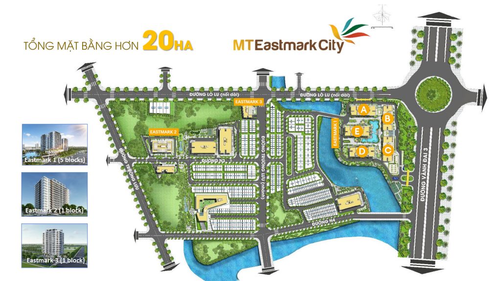 Mặt bằng MT Eastmark City Quận 9 - Mặt bằng tổng thể dự &aacute;n