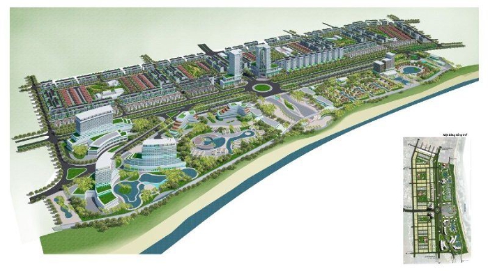 Phối cảnh tổng thể Khu đô thị và du lịch An Quang, huyện Phù Cát, tỉnh Bình Định.