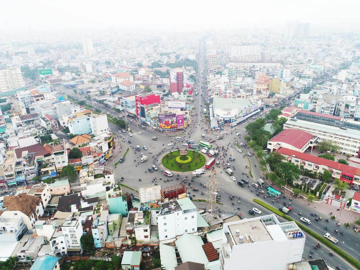 Một góc quận Gò Vấp nhìn từ trên cao