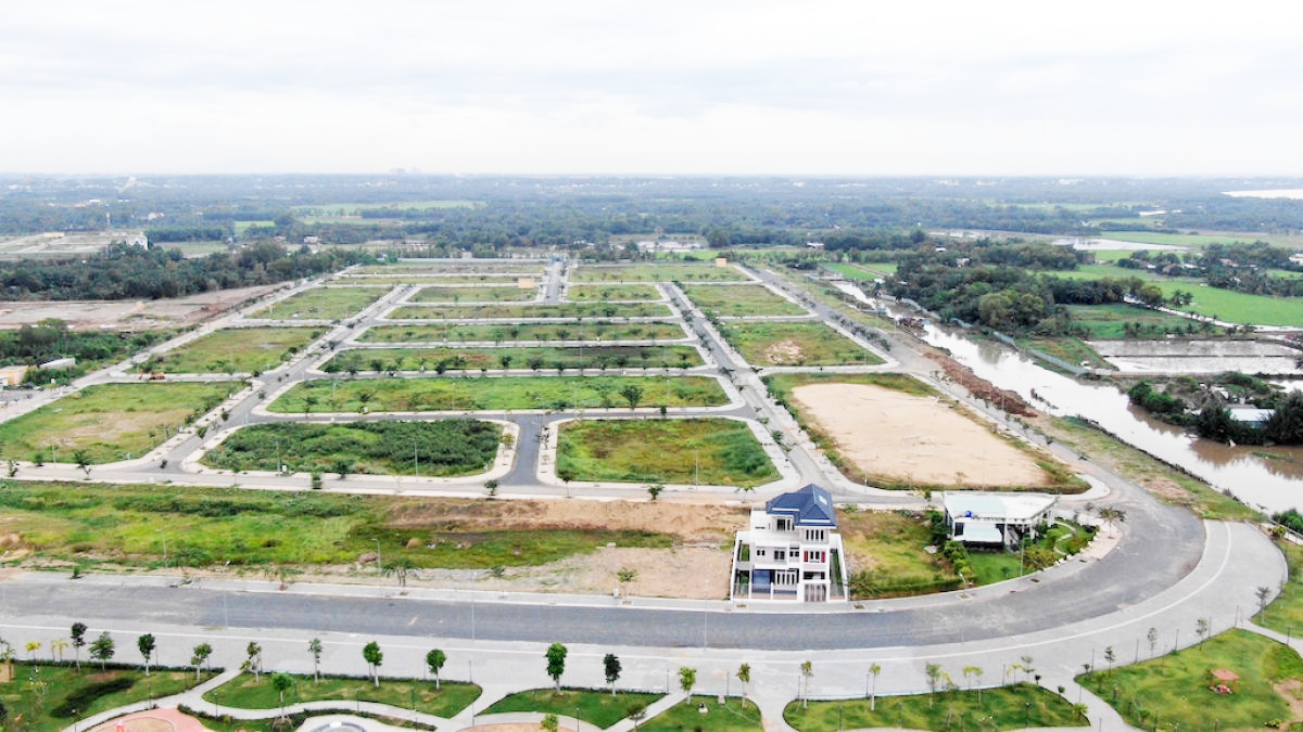 Hình ảnh khu đất phân lô nhìn từ trên cao