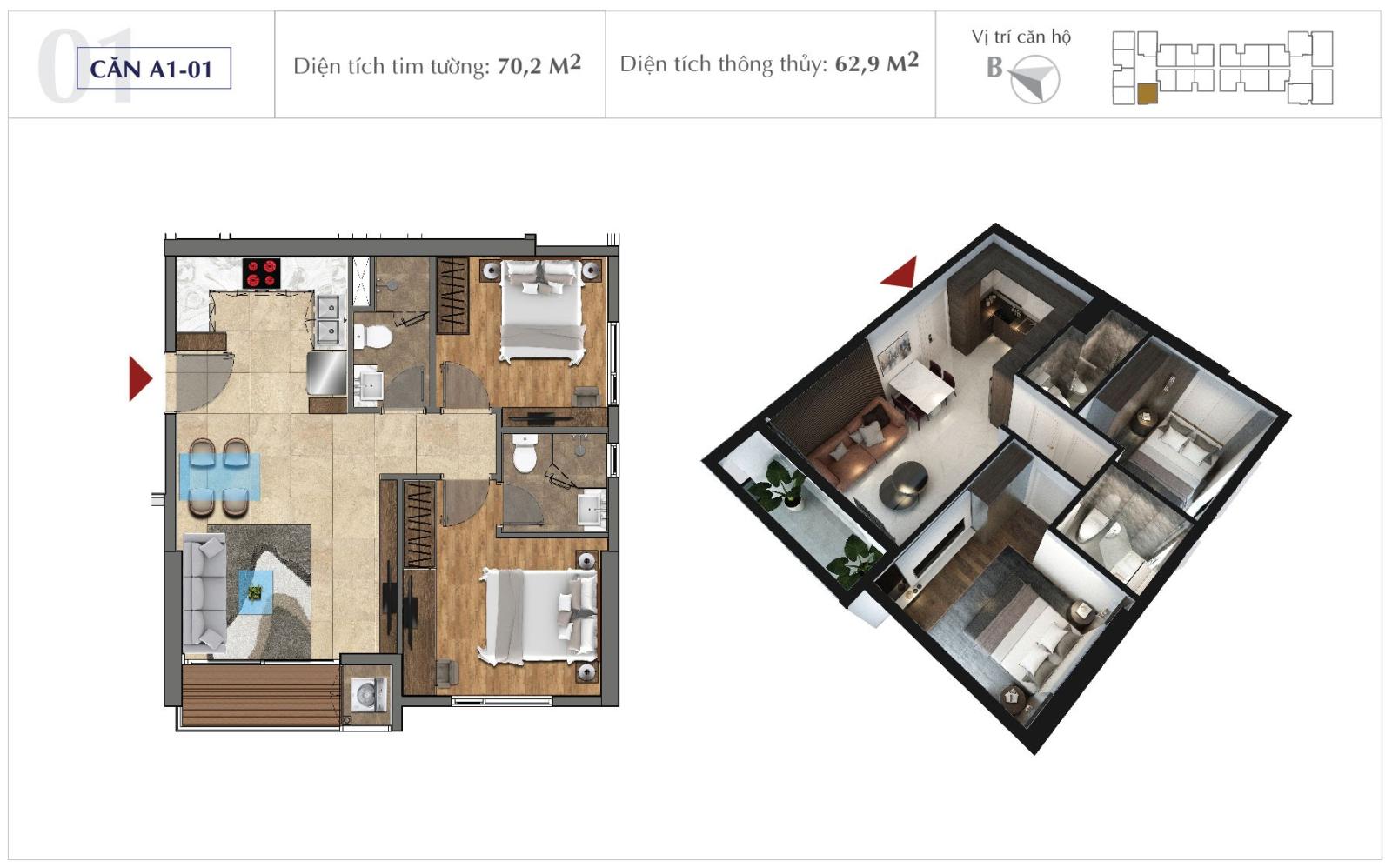 căn hộ 62,9m2