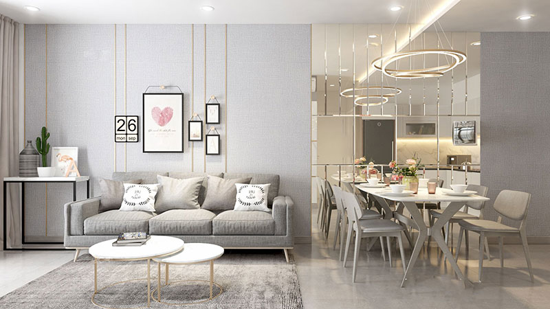 Phòng khách nằm liền kề phòng ăn