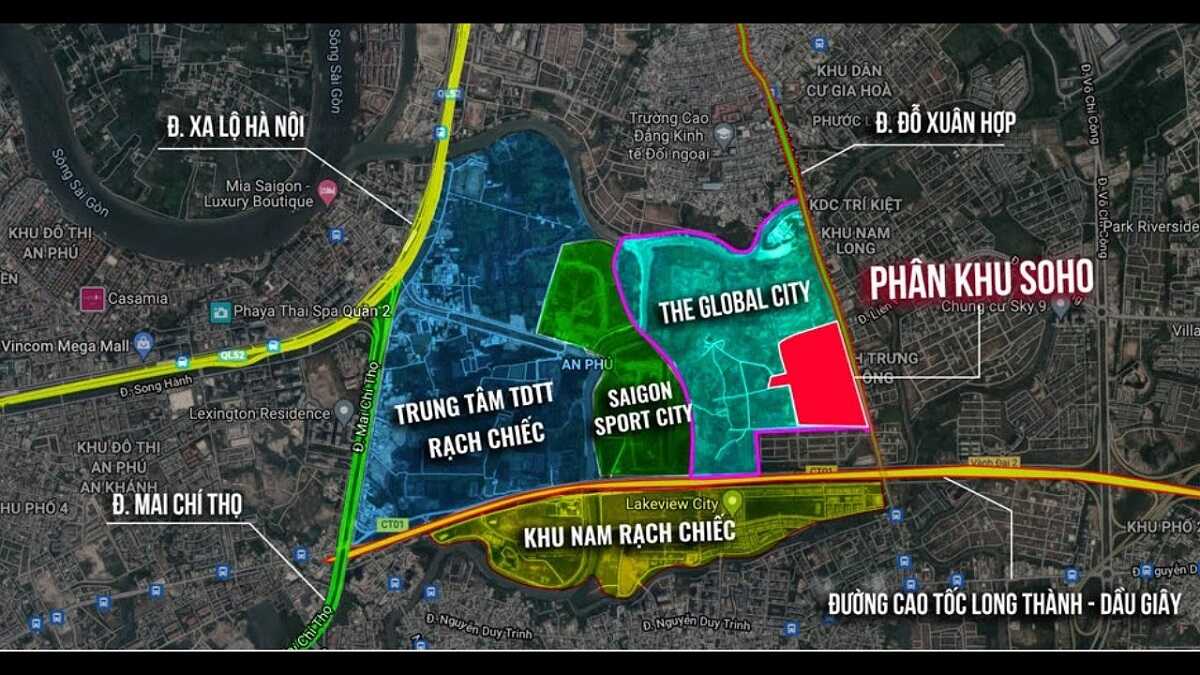 Li&ecirc;n kết v&ugrave;ng tại dự &aacute;n The Global City Quận 2.