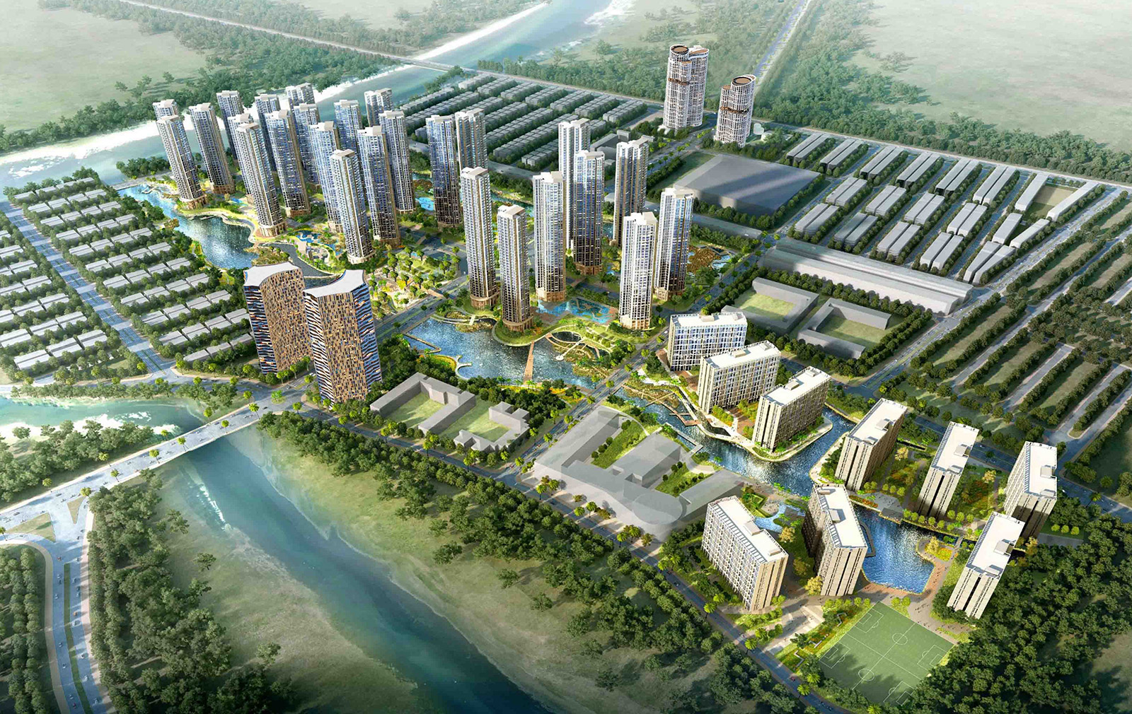 Phối cảnh tổng thể dự &aacute;n Khu đ&ocirc; thị The Global City.