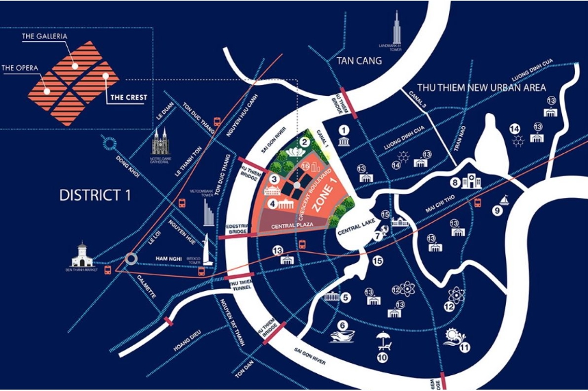 Vị trí dự án The Metropole Thủ Thiêm