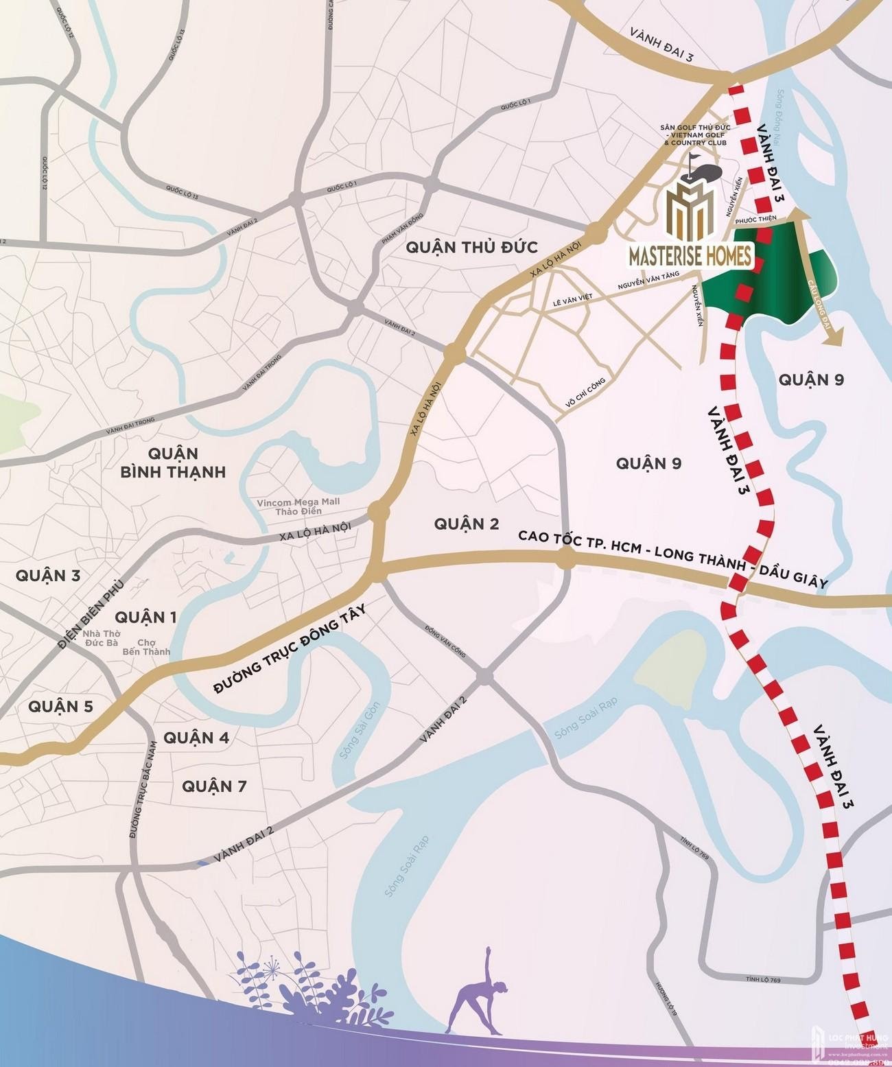 Vị tr&iacute; dự &aacute;n Masteri Centre Point Quận 9