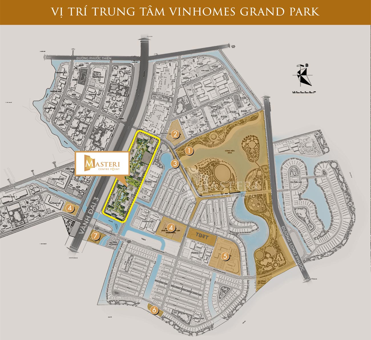 Vị tr&iacute; Masteri Centre Point ở trung t&acirc;m của Khu đ&ocirc; thị Vinhomes Grand Park Quận 9