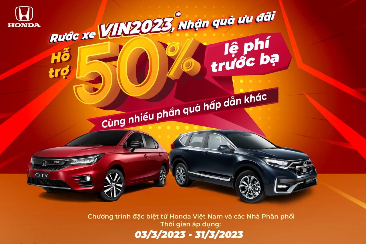 Honda ưu đãi 50% lệ phí trước bạ cho khách mua City và CR-V trong tháng 3 1