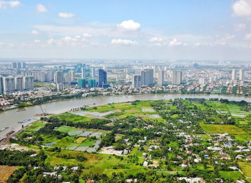 Hình ảnh một góc TP.HCM nhìn từ trên cao