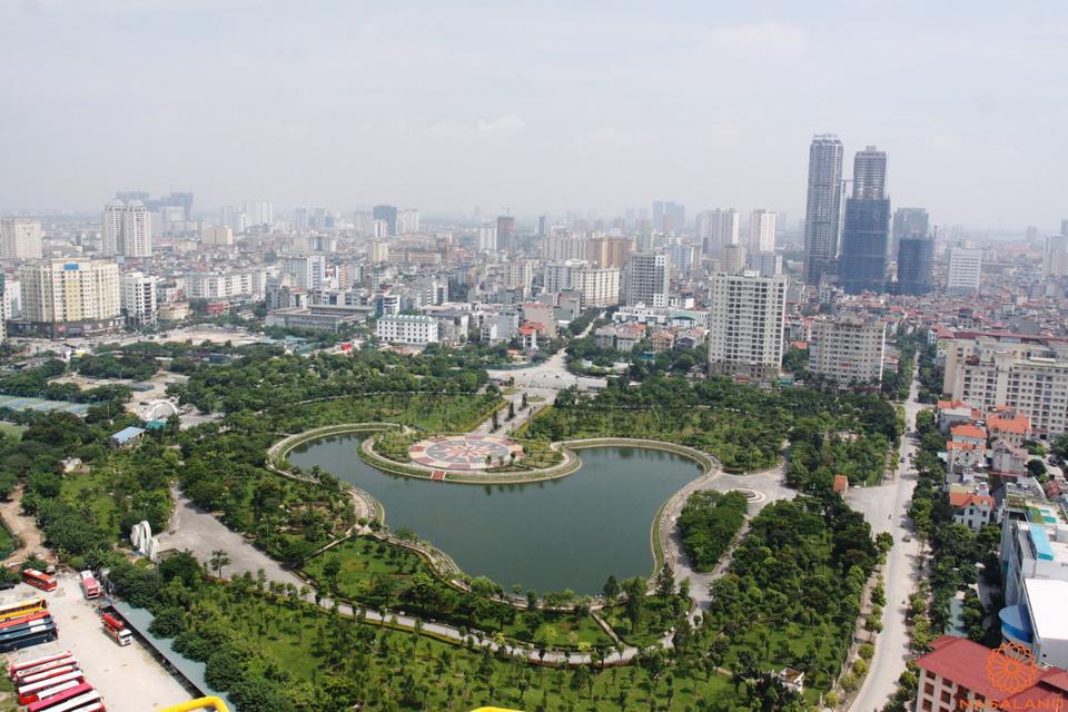 Hình ảnh một góc quận Cầu Giấy nhìn từ trên cao