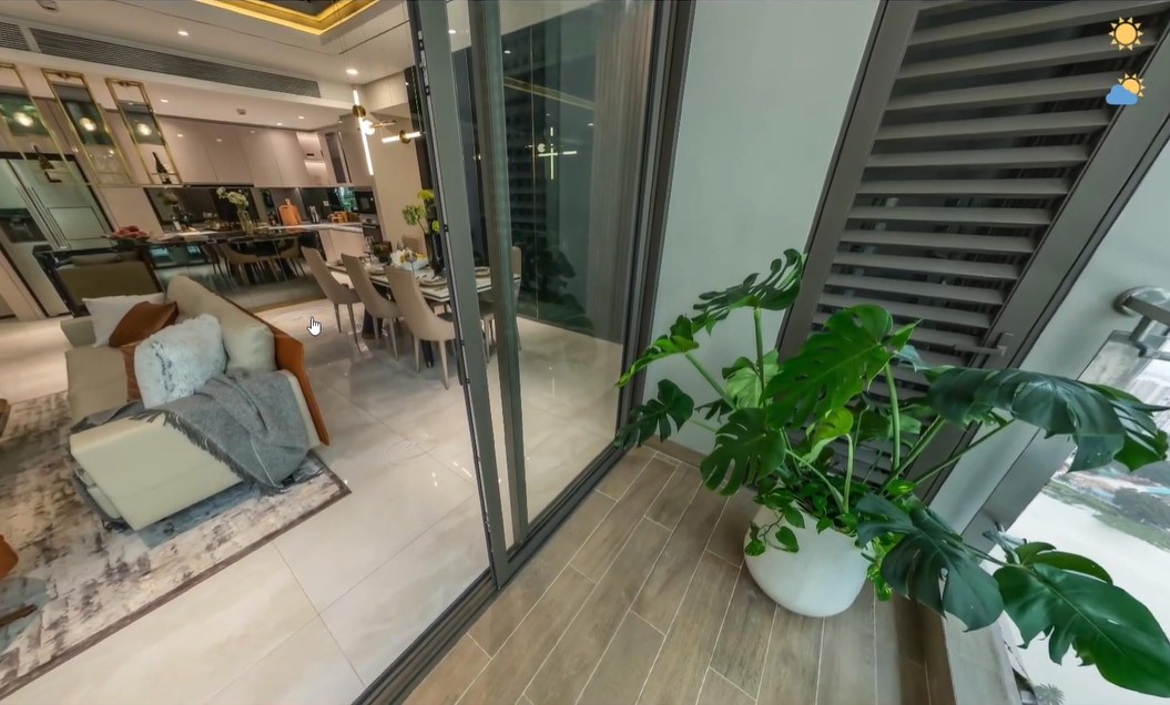 Ban c&ocirc;ng ph&ograve;ng kh&aacute;ch tho&aacute;ng m&aacute;t, view đ&aacute;ng mơ ước.