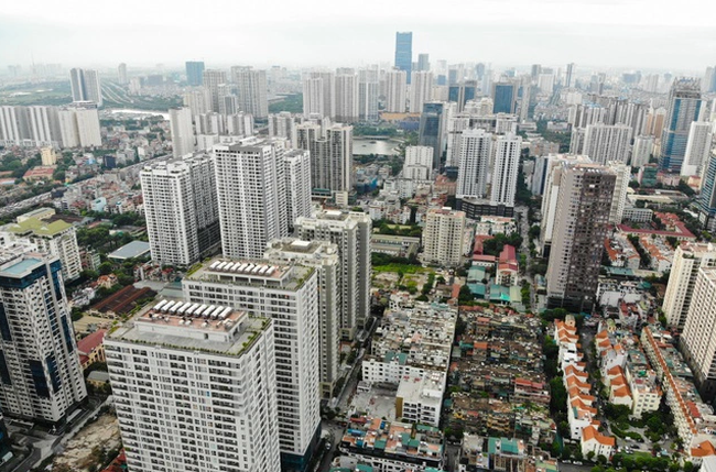 c&aacute;c t&ograve;a chung cư cao tầng nh&igrave;n từ tr&ecirc;n cao