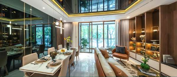 Nội thất cao cấp b&ecirc;n trong căn hộ mẫu dự &aacute;n Thảo Điền Green Quận 2.