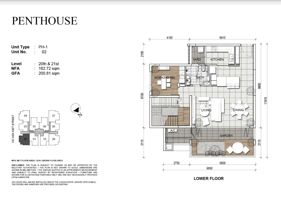 Mặt bằng Penhouse 02 dự án Zenity Quận 1.